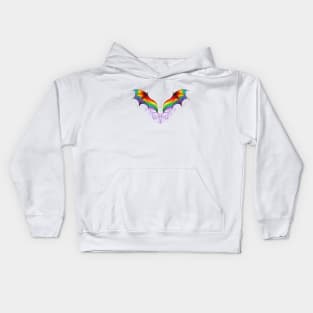 Wings of Rainbow Dragon Kids Hoodie